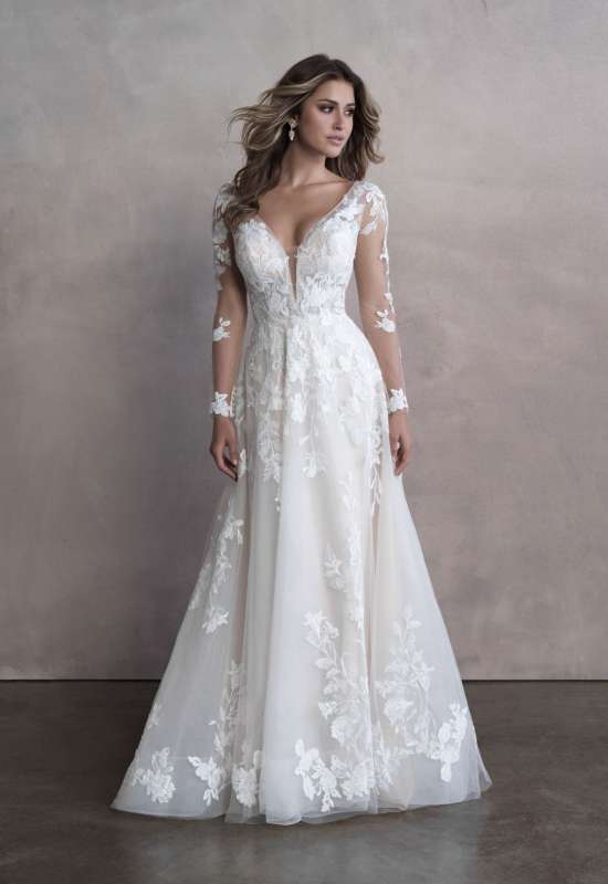 Alette by Allure Bridals long sleeve wedding dress at Love it at Stella's Bridal in Westminster, MD greater baltimore bridal shop