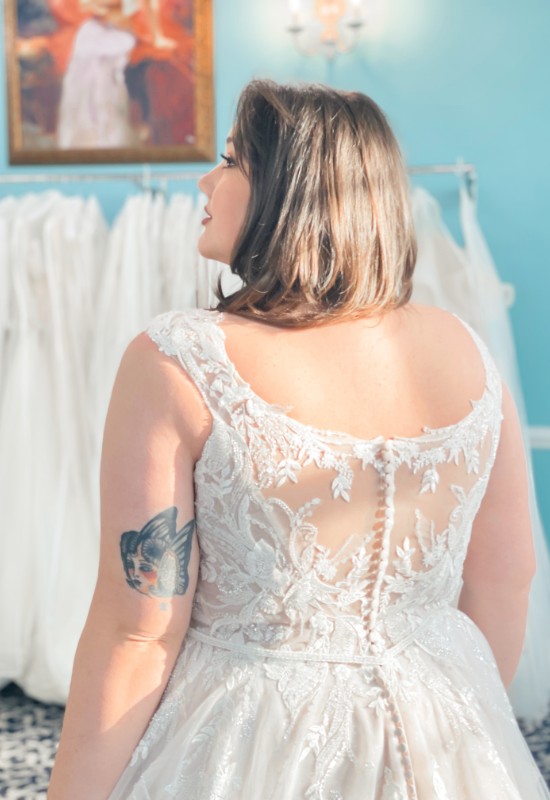 Love it at Stellas Exclusive Collection Plus Size Wedding dress at love it at stellas bridal shop in westminster md