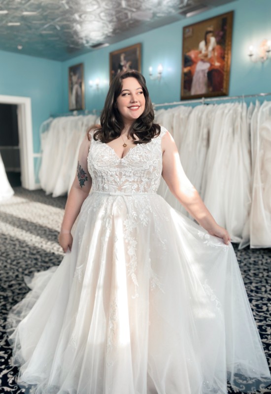 Love it at Stellas Exclusive Collection Plus Size Wedding dress at love it at stellas bridal shop in westminster md