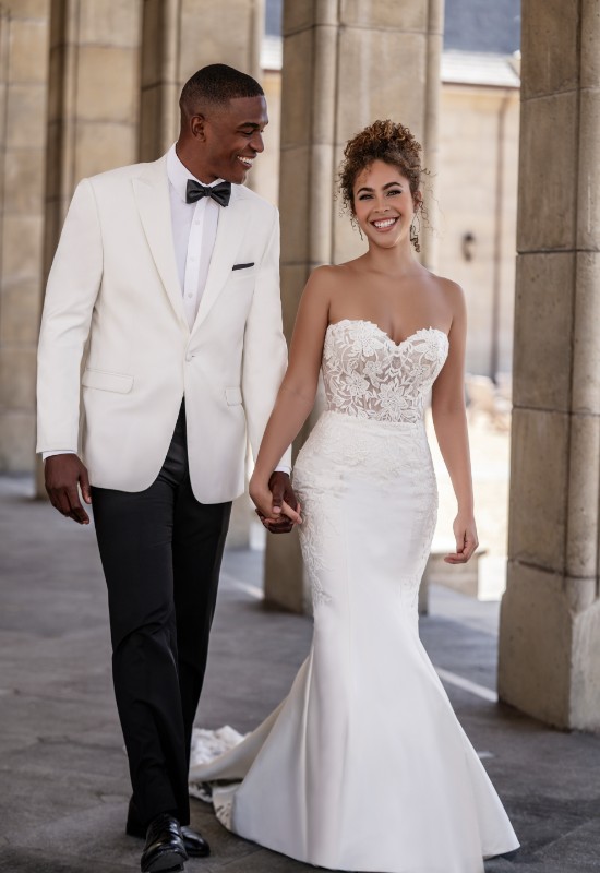 Allure Bridals Style A1110 Satin Fitted Wedding Dress at Love it at Stellas Bridal in Westminster MD