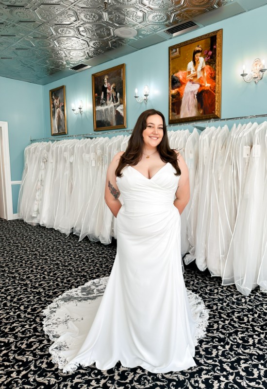 Love it at Stellas Exclusive Collection wedding dress at love it at stellas bridal shop in westminster MD