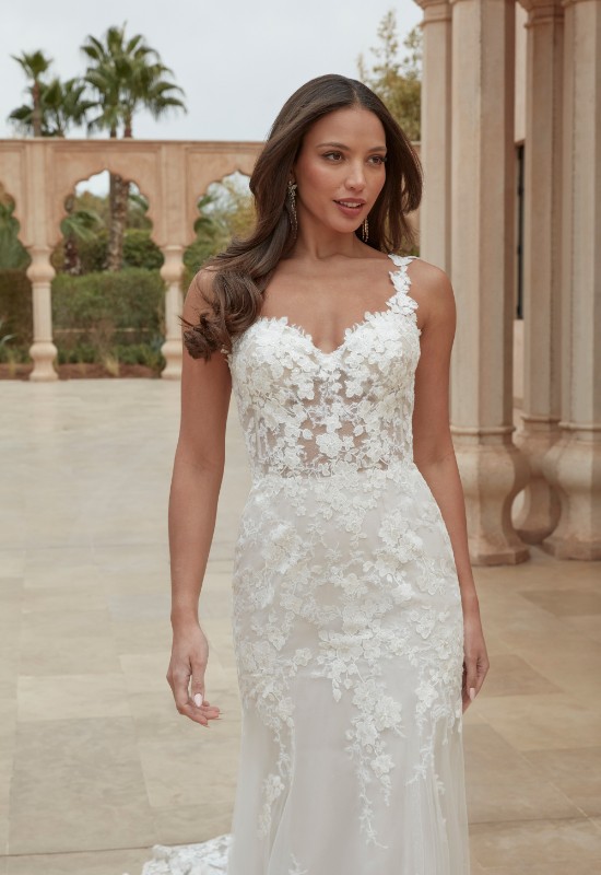 Sincerity Bridal by Justin Alexander style 44439 All over lace fitted wedding dress at love it at stellas bridal in westminster MD
