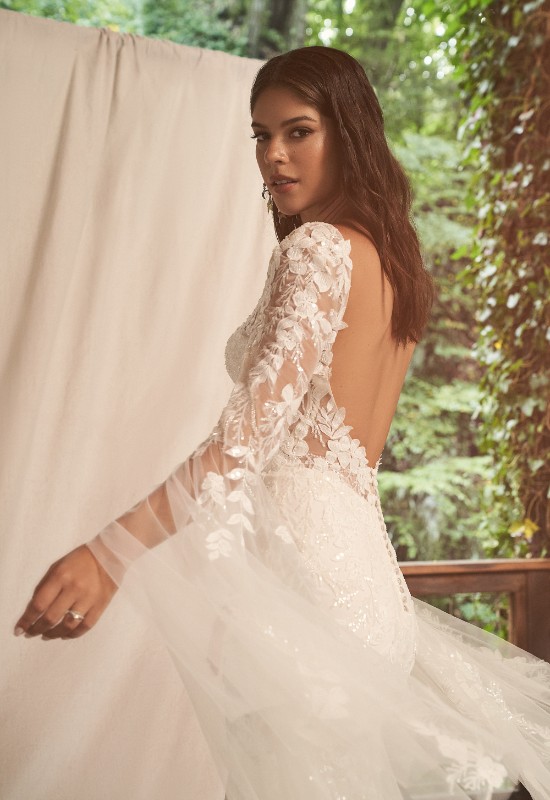 Lillian West Bridal by Justin Alexander style 66276 All over lace fitted wedding dress with long sleeves at love it at stellas bridal in westminster MD