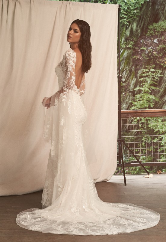 Lillian West Bridal by Justin Alexander style 66276 All over lace fitted wedding dress with long sleeves at love it at stellas bridal in westminster MD