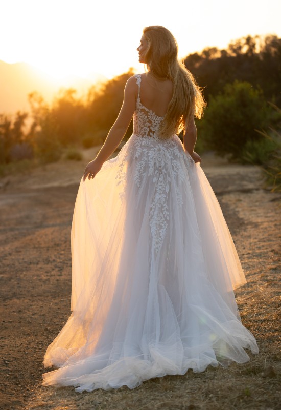 Allure Bridals R3710 Flowy Floral Wedding Dress with Lace Details at Love it at Stellas Bridal Shop in Westminster MD