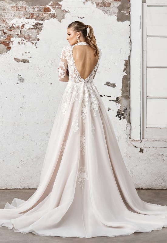 Sincerity Bridal 44404 Long sleeve modest ballgown in lace at love it at stellas bridal shop in westminster MD