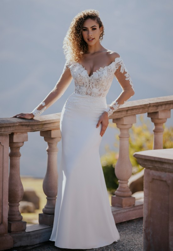 Allure Bridals A1166 fitted long sleeve wedding dress at love it at stellas bridal in westmisnter MD
