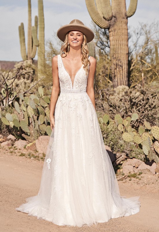 Lillian West 66170 boho wedding dress from love it at stellas bridal shop in westminster MD