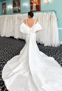 Stacee - Stella's Bridal Love it at Stella's Independent Design Collection - Crepe Mermaid wedding dress at Love it at Stellas Bridal In Westminster MD