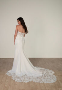 Everly - Stella's Bridal Stella York 8019 Fitted Crepe and Lace Wedding Dress at Love it at Stella's Bridal in Westminster MD