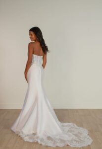 Stella York SY8163 Fitted Strapless Beaded and Satin Wedding Dress at Love it at Stella's Bridal Boutique in Westminster, Maryland
