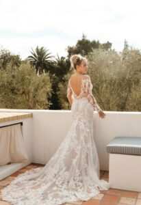 Kieran - Stella's Bridal Stella York SY8162 Off the Shoulder Long Sleeve Fitted Lace Wedding Dress at Love it at Stella's Bridal Boutique in Westminster, Maryland
