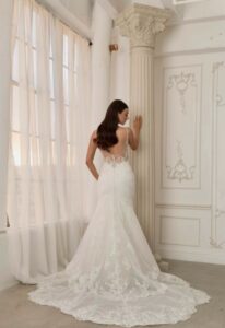 Callum - Stella's Bridal Serene by Madi Lane Callum Fitted Lace Wedding Dress at love it at stella's bridal boutique in Westminster Maryland