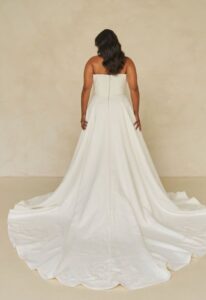 Wendall - Stella's Bridal Madi Lane Wendall Satin and Lace A-line Wedding Dress at love it at stella's bridal boutique in Westminster Maryland