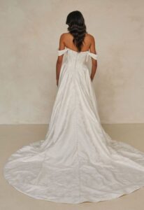 Wilson - Stella's Bridal Madi Lane Wilson Textured Satin A-line Wedding Dress at love it at stella's bridal boutique in Westminster Maryland