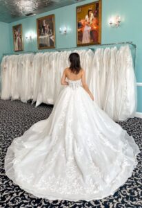 Love it at Stella's Private Collection lace princess ballgown Wedding Dress at Love it at Stella's Bridal Boutique in Westminster, MD