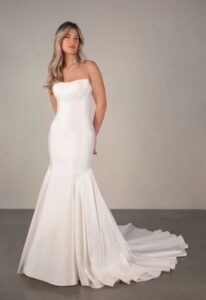 Alex - Stella's Bridal Strapless Satin Mermaid Wedding Dress at Love it at Stella's Bridal in Westminster Maryland