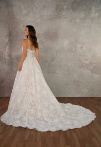 Cecily - Stella's Bridal Essense of Australia D4425 beaded lace basque waist a-line wedding dress at Love it at Stella's Bridal Shop in Westminster, Maryland