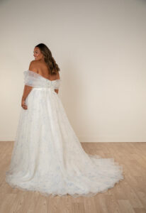 Isadora Mae - Stella's Bridal Stella York SY8215 french blue floral organza flowy wedding dress at Love it at Stella's Bridal in Westminster, Maryland