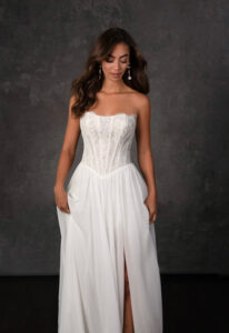 Juniper - Stella's Bridal Essense of Australia D4483 two piece satin and chiffon wedding dress at Love it at Stella's Bridal Shop in Westminster, Maryland