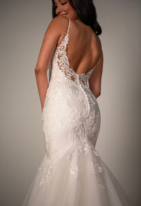Stella York SY8172 satin and lace glam mermaid wedding dress at Love it at Stella's Bridal in Westminster, Maryland