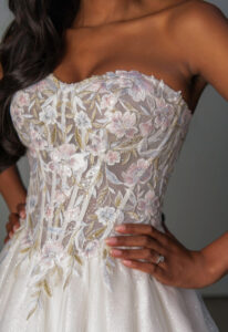 Zeena - Stella's Bridal Stella York SY8181 colorful floral sparkle ballgown wedding dress at Love it at Stella's Bridal in Westminster, Maryland