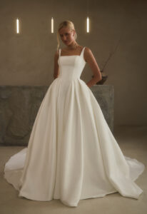 Casablanca Bridal 2635 Miriam Classic satin ballgown wedding dress at Love it at Stella's Bridal in Westminster, MD