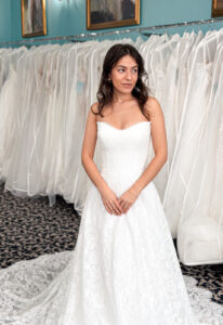 Natasha - Stella's Bridal Natasha Stella's Exclusive Boho Lace A-line Wedding Dress at Love it at Stella's Bridal Shop in Westminster Maryland
