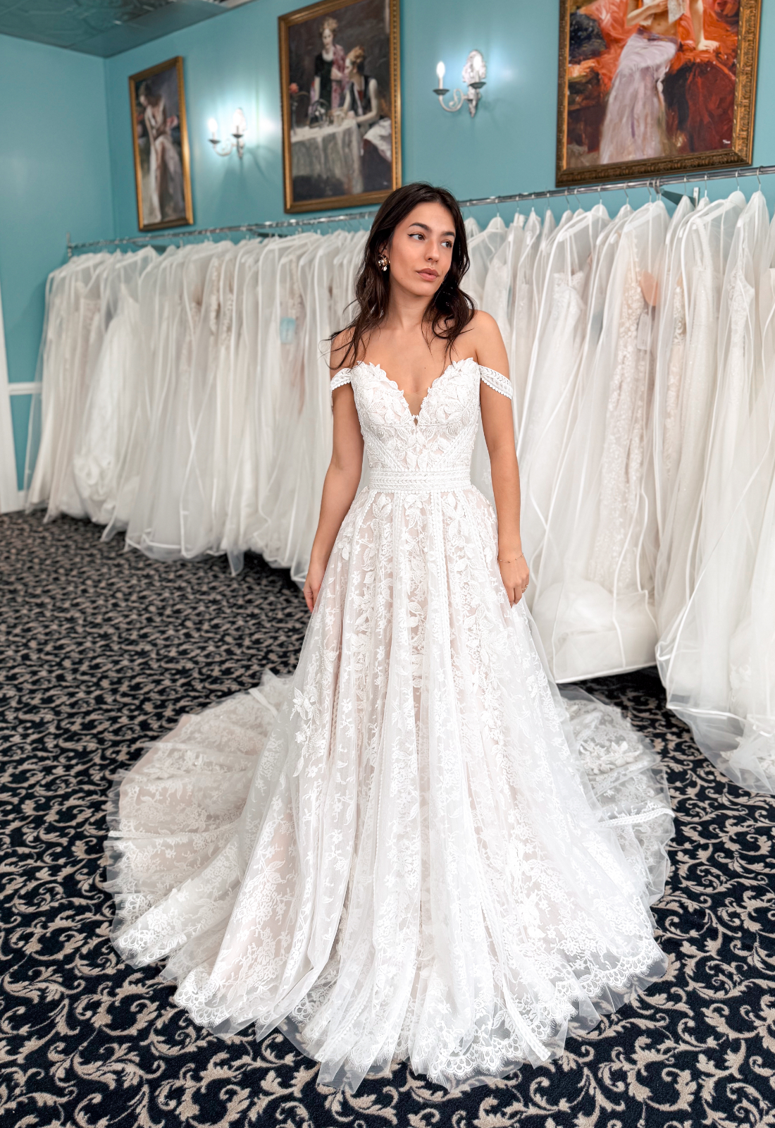 Pepper - Stella's Bridal Pepper Stella's Exclusive Boho Lace A-line Wedding Dress at Love it at Stella's Bridal Shop in Westminster Maryland
