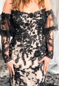 Lysandra - Stella's Bridal Black Wedding Dress Featuring Scoop Neckline and Beaded Lace Designed by the Stella's Collection at Love it at Stella's Bridal in Westminster Maryland