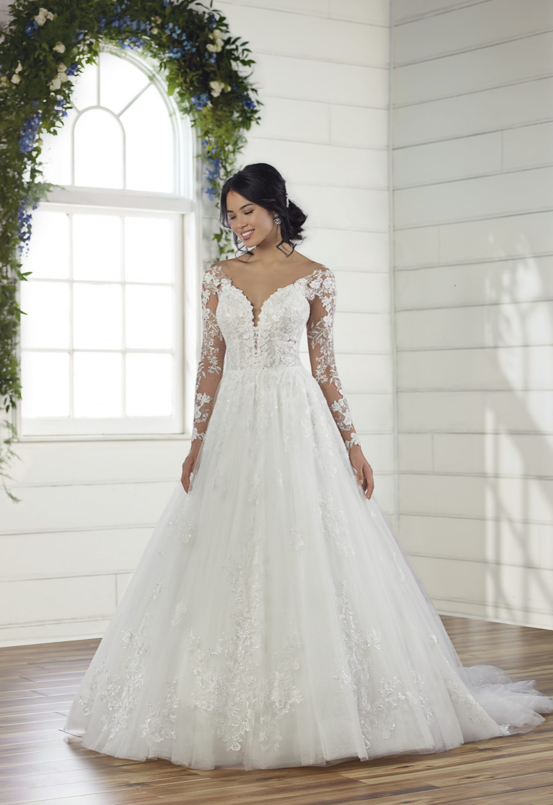Gatsby - Stella's Bridal Essense of Australia D2939 Long Sleeve Ballgown Wedding Dress available at Love it at Stella's Bridal Boutique in Westminster Maryland