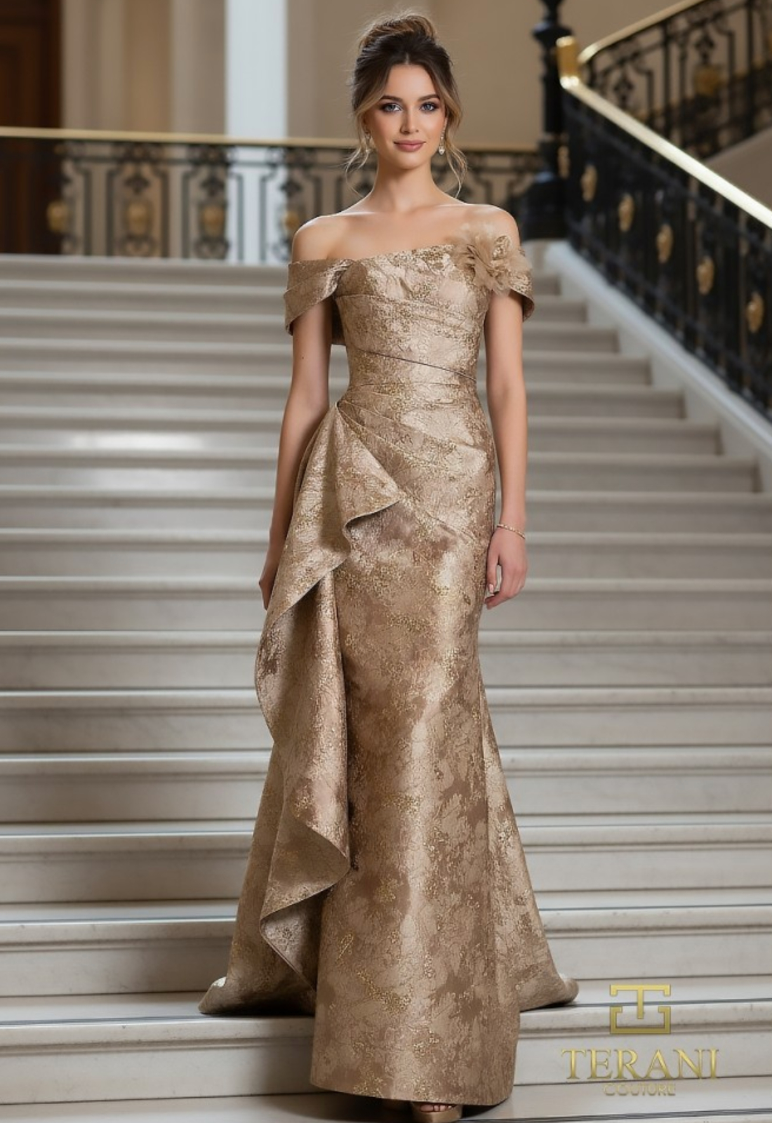 Mother of the bride and groom dress available at Stella’s Bridal in Maryland, featuring an elegant silhouette, flattering fit, and timeless design for a sophisticated wedding day look.