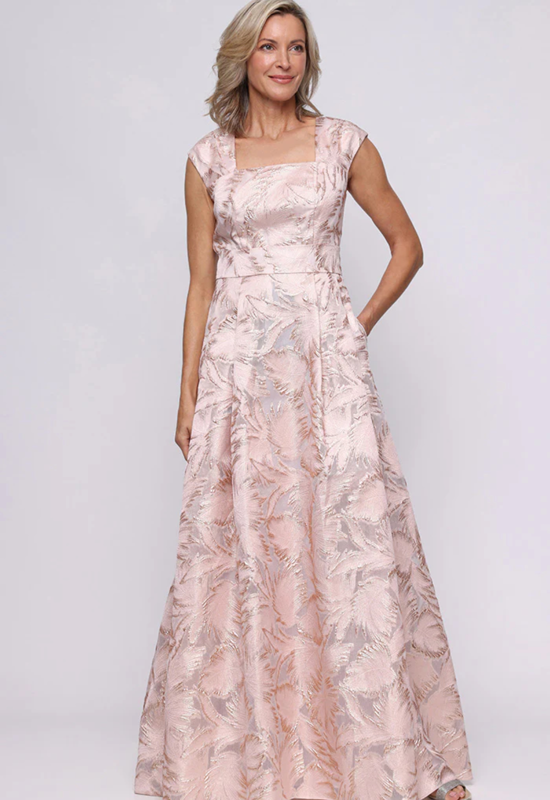 Mother of the bride and groom dress available at Stella’s Bridal in Maryland, featuring an elegant silhouette, flattering fit, and timeless design for a sophisticated wedding day look.