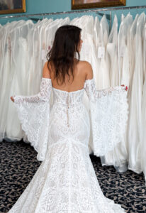 Echo - Stella's Bridal Love it at Stella's Exclusive Collection Dress Echo vintage boho Bridal Gown at Love it at Stellas Bridal in Westminster Maryland
