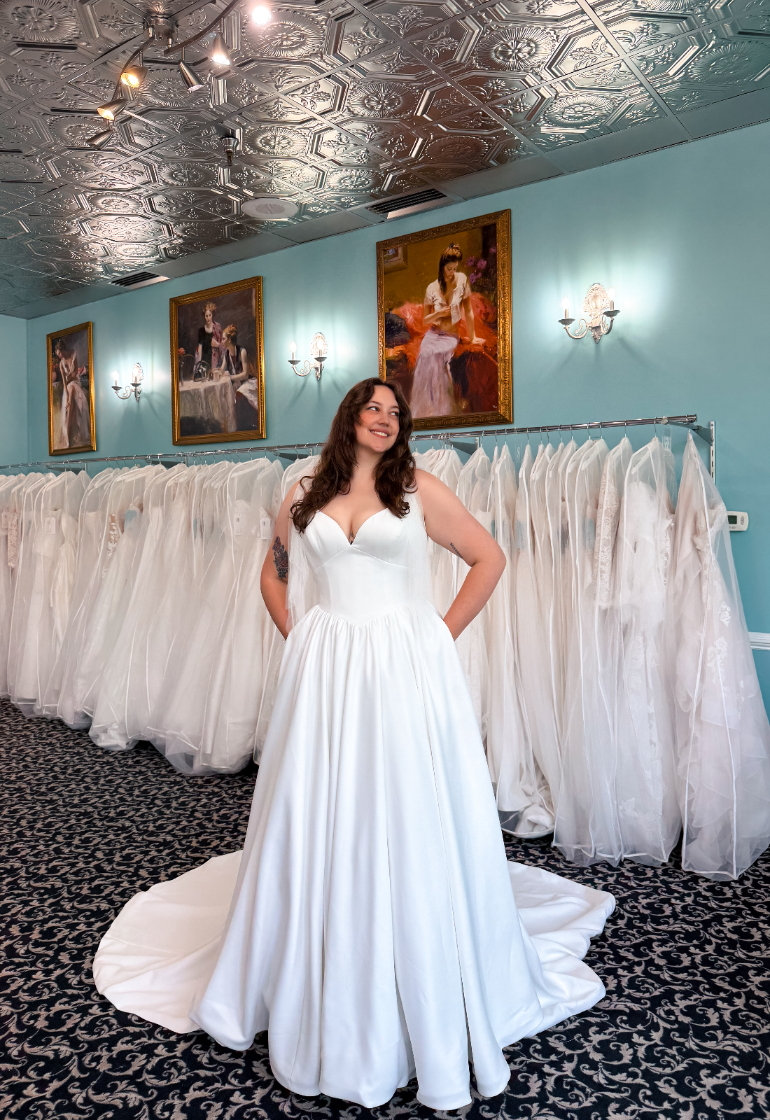 Violetta - Stella's Bridal Love it at Stella's Exclusive Collection Clean Matte Satin Ballgown Wedding Dress available in Westminster Maryland