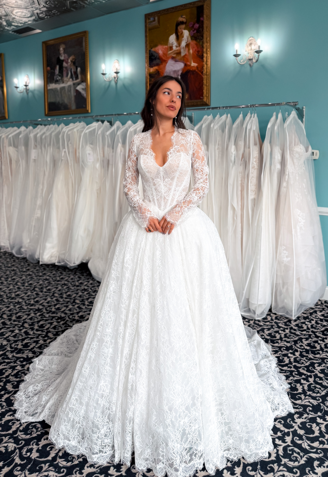 Katarina - Stella's Bridal A wedding gown from Stella's Private Collection featuring exclusive bridal design elements such as intricate lace, elegant draping, luxurious fabrics, and timeless silhouettes. Each gown is uniquely curated and available exclusively at Love it at Stella's Bridal.