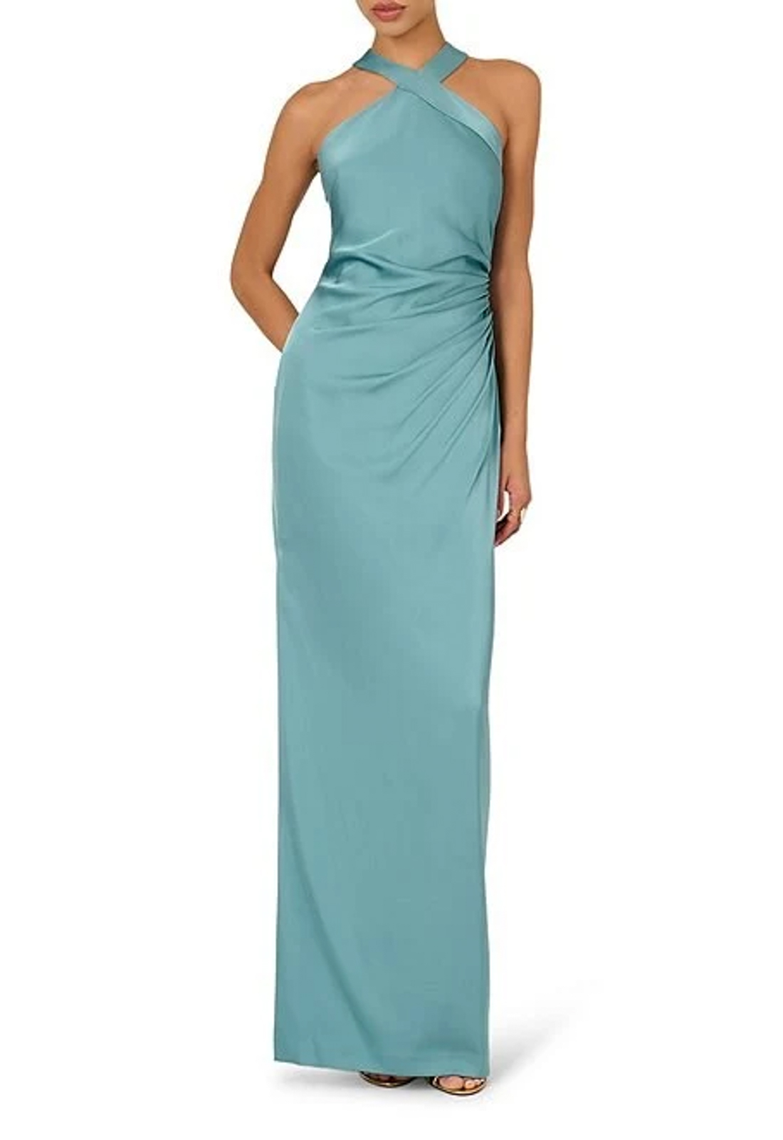 Discover 212618 by Alex Evenings, a fitted halter mother of the bride or groom dress featuring ruching. Shop at Stella’s Bridal in Westminster, MD.